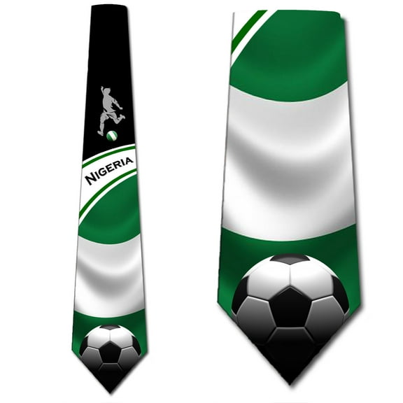 Soccer Ties Mens Nigeria Tie Sports Necktie by Three Rooker
