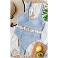 thumbnail image 4 of Bikini pour Femmes, Tenue de Plage en Tricot, Poitrine Enveloppée Taille Haute String de Fête à la Piscine Maillot de Bain 2 Pcs, 4 of 5