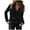 Black, variant on Turilly Fashion Women's Winter Velvet Long Sleeve Button Pocket Casual Shirt Top