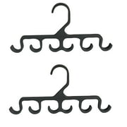 Safeydaddy Hat Rack, Closet Organizer and Storage for Baseball Caps,Set of 2 with 6 Hooks, Fits All Caps, Black