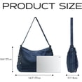 thumbnail image 4 of Sunyuer Women Vintage Washed Denim Hobo Bag, Large Capacity Commuter Shoulder Tote Handbag, Casual Retro Denim Crossbody Bag with Adjustable Strap for Work Travel Daily Use, 4 of 7