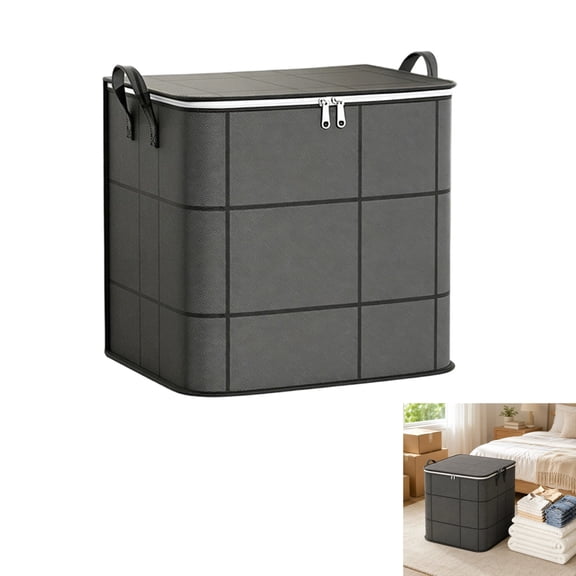Dust-Proof Comforter And Bedding Organizer Spacious Moving Storage Bin Large Zippered Non-Woven Fabric Bag With Handles Zipper Storage Bags Foldable Wardrobe Storage Bag,C