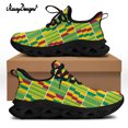 thumbnail image 1 of Zapatillas Noisydesigns unisex de malla con suela blanca y negra, informales, clásicas, con estampado africano kente, suela gruesa,, 1 of 6