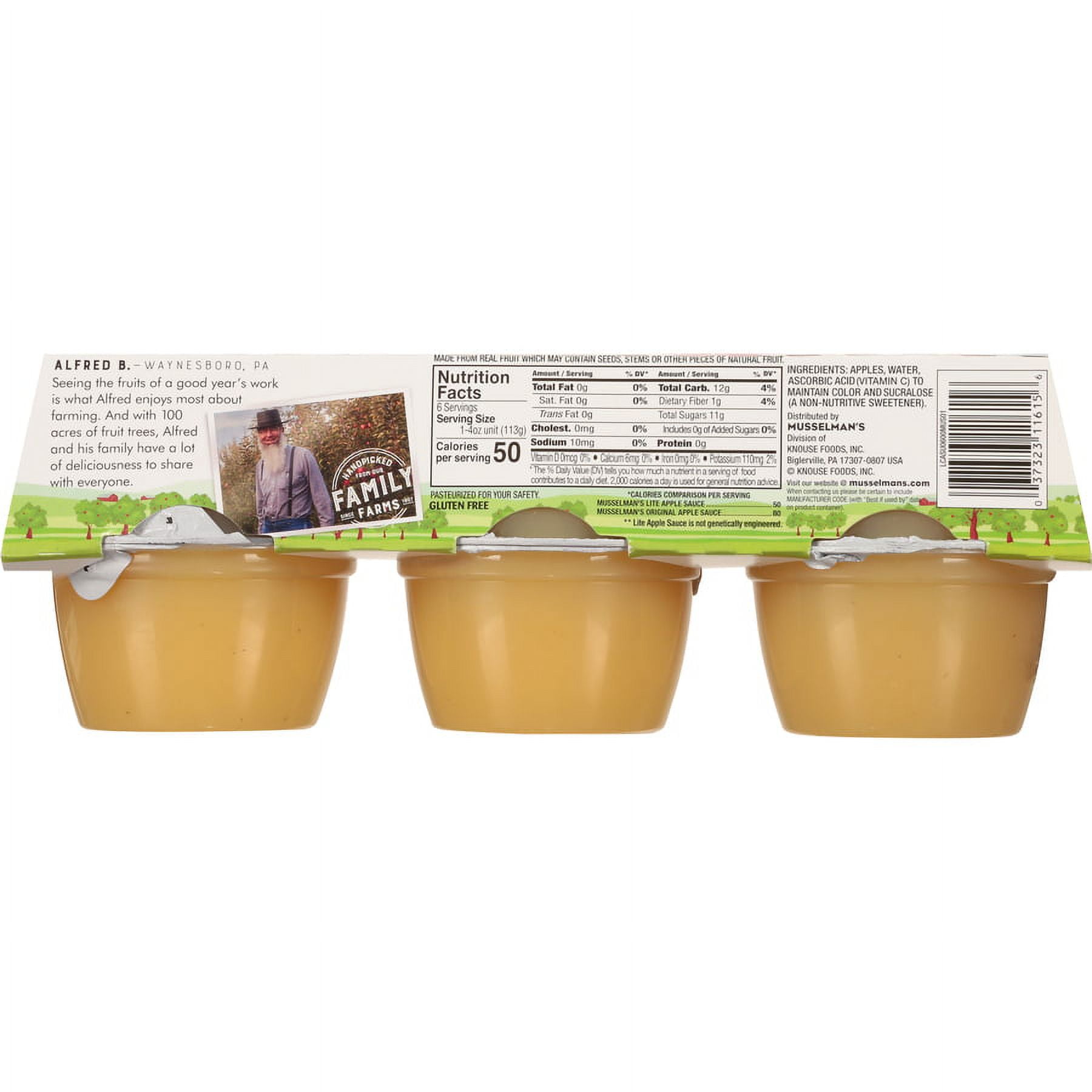 Musselman's Lite Original Applesauce 6-4 oz. Cups