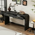 thumbnail image 4 of Harper & Bright Designs Unique Retro Silhouette Console Table with Open Style, Two Top Drawers for Entrance Dinning Room Living Room, Antique Black, 4 of 17