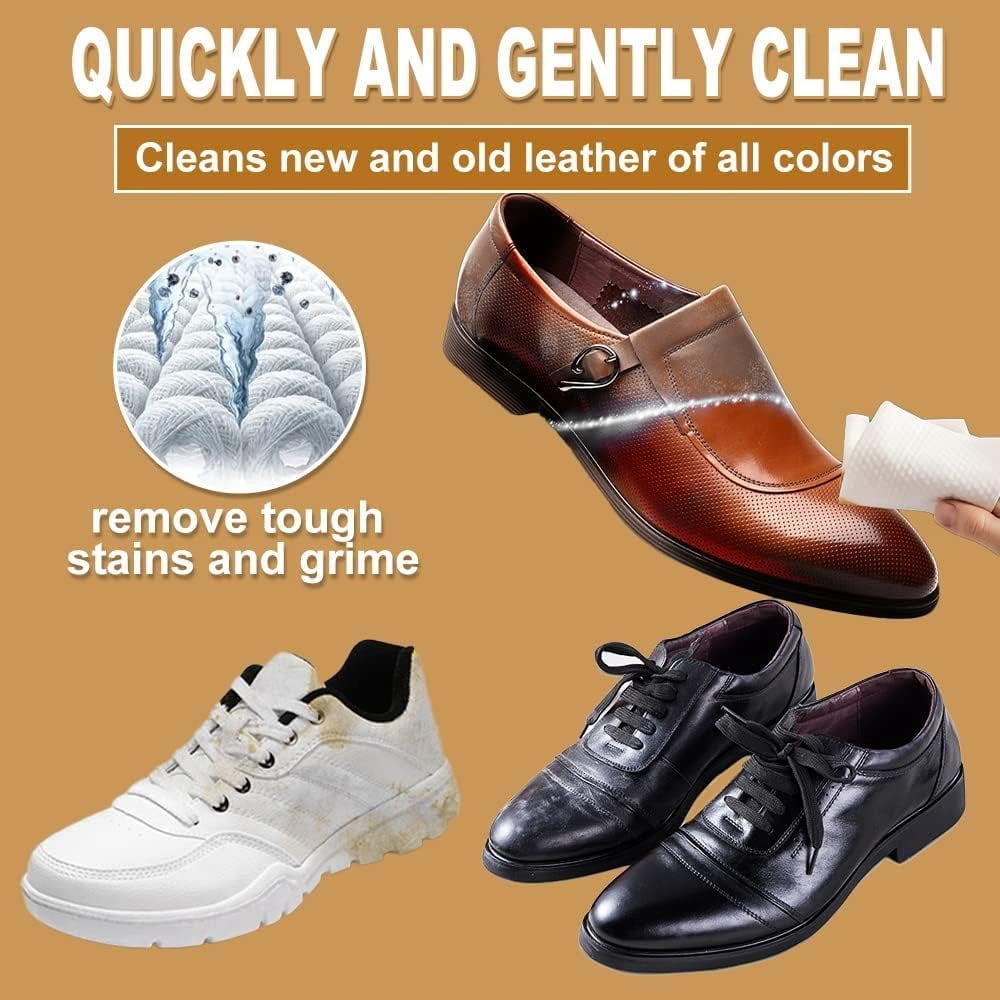 Air Jungles 3in1 Leather Cleaner Wipes 70 Count (Pack of 2), Extra Large 8" x 10" Size, Clean Condition Protect Wipes for Vinyl and Leather Apparel Furniture Auto Car Interior Shoes Boots Bags