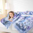 thumbnail image 4 of Manfei Blue Unicorn Bedding Twin Comforter Set for Girls Kids, Cartoon Animal Groovy Flower Bedding Sets, Colorful Stars Reversible, 2-Piece, 4 of 8
