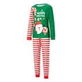 thumbnail image 3 of Elippeo Christmas Family Pajamas Matching Set Santa Claus Letter Print Long Sleeve Tops and Striped Pants Sleepwear, 3 of 10