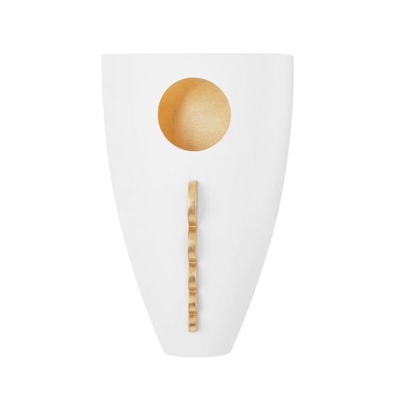 -1 Light Wall Sconce in Contemporary Style-7.75 inches Wide By 11.75 inches High-Gold Leaf/White Finish Bailey Street Home 735-Bel-4365970