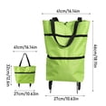 thumbnail image 3 of 2-in-1 Foldable Rolling Shopping Tote, Collapsible Grocery Cart with Wheels, 50L Large Capacity Reusable Shopping Bag with Adjustable Handle for Grocery, Laundry, Travel, Market, 1PC Red, 3 of 7