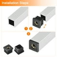 thumbnail image 4 of 10Pack Inserts for Square Tubes with M6 Thread, for 0.63"x0.63" OD Square Tube, Black Plastic Plug Caster Insert Chair, 4 of 7