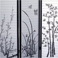 thumbnail image 3 of JERFIT 3-Panel Room Divider Privacy Screen with Botanical Floral Pattern, Black Wood Accent for Living Room, Bedroom, Office, 3 of 3