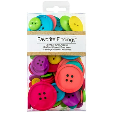 Favorite Findings Value Carnival Assorted Size Sew Thru Buttons, 31/2 Ounces