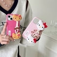 thumbnail image 2 of Correa de muñeca de felpa gato hello lindo gatito funda de teléfono para mujer para iphone Xr Xs 11 12 13 14 15 Pro Max cubierta de celular, 2 of 4