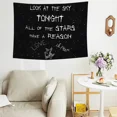 thumbnail image 2 of Look At The Sky Tonight Lyric Tapestry, 37×29 Inches, Lil Peep Inspired Wall Hanging for Bedroom Dorm Decor, 2 of 3