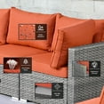 thumbnail image 5 of Ovios 6 Pieces Patio Fire Pit Set All Weather Wicker Outdoor Conversation Set with Coffee Table,Orange Red, 5 of 7
