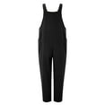 thumbnail image 5 of Baqcunre One Piece Jumpsuits For Women Women'S Summer Jumpsuits Casual Sleeveless Jumpsuit Drawstring Elasitic Waist Romper Pajama Linen Pants Womens Pants Black XXL, 5 of 6