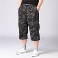 thumbnail image 3 of Jinda Men's Capri Cargo Pants Work Utility Pants Bottom Closed Back Flap Pocket Casual Long Shorts Camo X-Large, 3 of 4