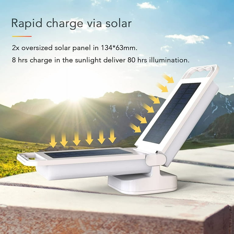 1pc Solar Waterproof Camping Light; Outdoor 60W Tent Lamp USB Rechargeable  LED Night Light With Hook Fror Emergency