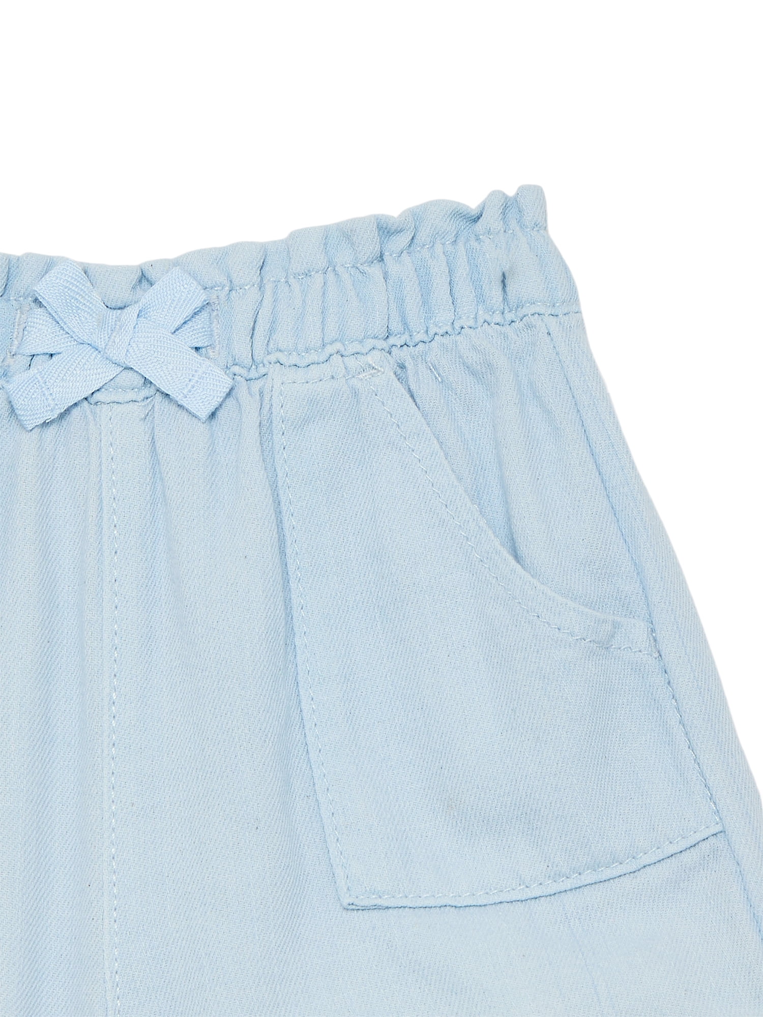 Wonder Nation Baby Girls Cotton Paperbag Waist Shorts, Sizes 0M-24M