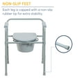 Drive Medical Steel Folding Bedside Commode, Deep Seat Toilet Chair, Gray