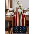 thumbnail image 2 of Hokiten Table Runners 48 Inches Long Dress Scarves, Retro American Flag Farmhouse Kitchen/Dining Table Runner, Short Coffee Tablerunners, Blue Red USA Flag Vintage Wood 13x48 Inch, 2 of 7