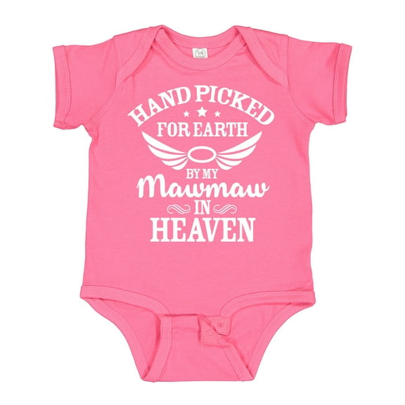 Inktastic Handpicked for Earth by My Mawmaw in Heaven with Angel Wings Boys or Girls Baby Bodysuit