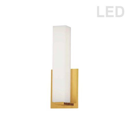 

Dainolite VLD-172-10-AGB 12W Aged Brass Vanity Light with White Glass