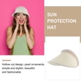 thumbnail image 3 of Chapeau Visière de Soleil à Grand Bord avec Perles pour Femmes, 3 of 9