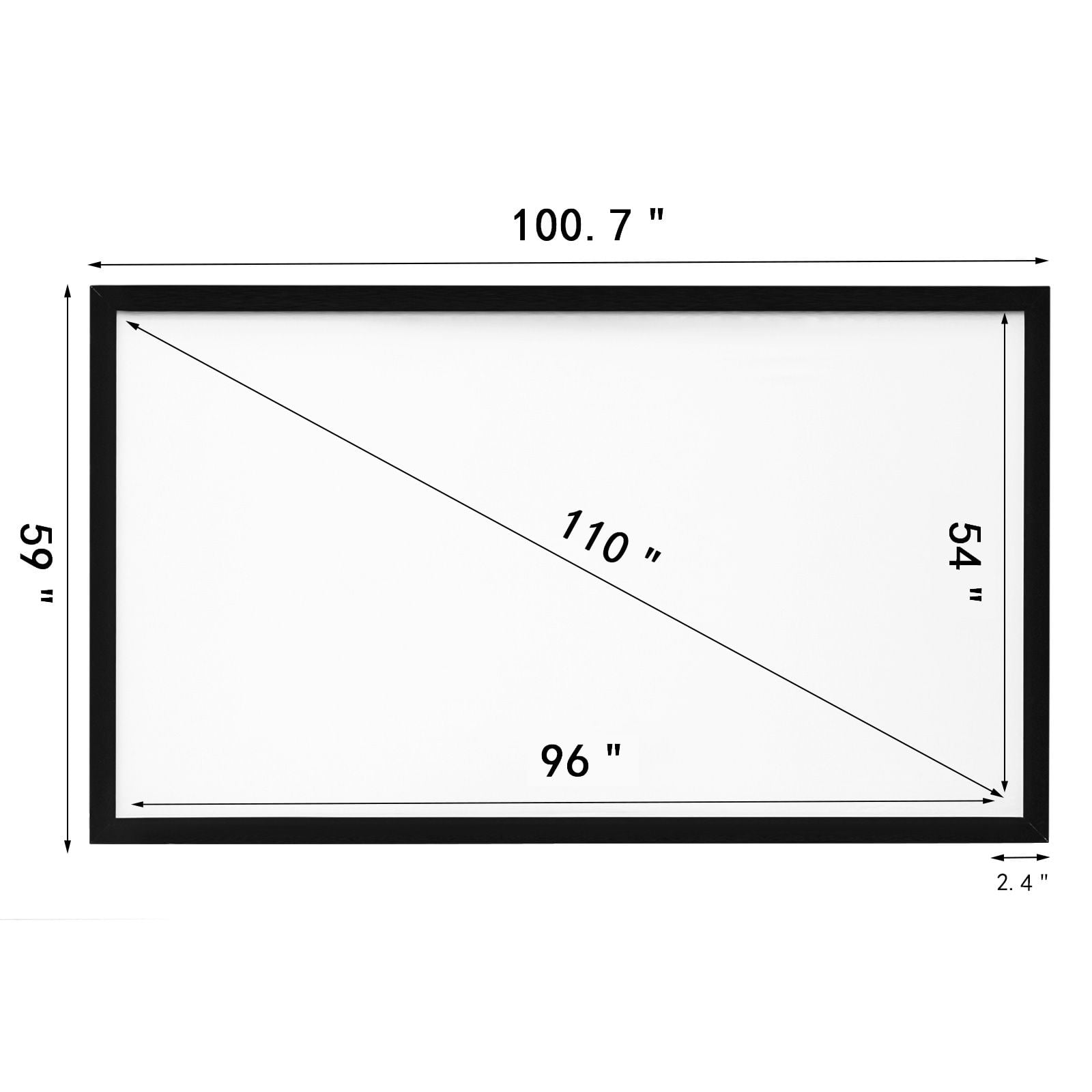 110" Diagonal 16:9 HD Projector Screen Home Theater Outdoor Use