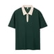 thumbnail image 4 of pstuiky Mangas cortas para hombre, Camisa de manga corta con cuello vuelto y cremallera informal de color liso para hombre camisetas de hombre m, 4 of 7
