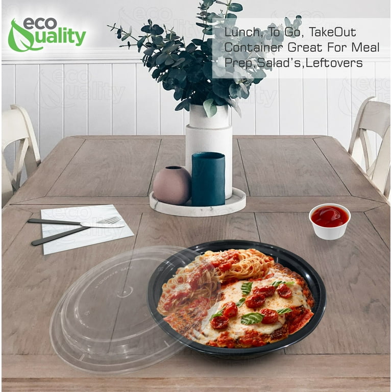Eco Healthy Black Plastic Meal Prep Containers, Take Away out