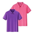 thumbnail image 2 of Grblisyd 2-Pack Unisex Kids Polo Shirt Soft Short Sleeve Golf Girls School Uniform Shirt Comfortable Polo Shirt Button Closure Collared Shirt, 2 of 6