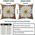 thumbnail image 4 of Brown Spring Daisy Pillow Covers 18x18 Set of 2 Cute Floral Summer Outdoor Decorative Throw Pillows Farmhouse Flower Pillowcases Linen Cushion Case Decor for Home Sofa Couch Bed, 4 of 6