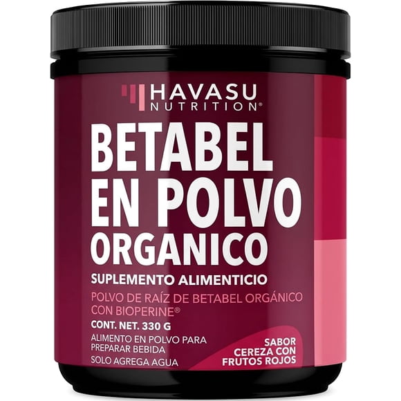 Polvo de Betabel HAVASU NUTRITION con Vitamina B12, Cordyceps, Óxido Nítrico, Apoyo Post-Entrenamiento, Sabor Cereza y Frutas del Bosque, 30 Porciones