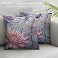 thumbnail image 3 of GOSMITH  Throw Pillow Covers Purple Lilies and Dragonflies Square Pillowcase for Home Decor Sofa Car Bedroom Pillow case, 3 of 5