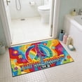 thumbnail image 3 of SHJHENG Retro Peace Sign Guitar Area Rug, Non-Slip Washable Welcome Mat for Front Door, Bathroom & Home Decor, 3 of 5