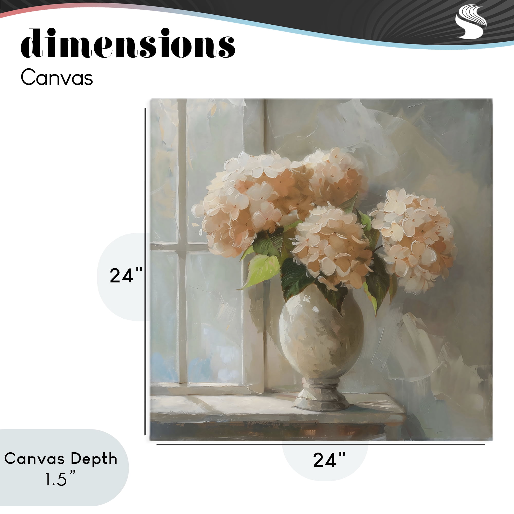 Stupell Industries Pink Hydrangea in Sunlit Vase Canvas Wall Art, design by Creative Studio