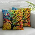 thumbnail image 3 of Chilfamy Colorful Tree Throw Pillow Covers - Watercolor Seasons Tree Pillow Cover Natural Forest Branch Pillowcase Rainbow Cushion Cover for Home Outdoor White, 3 of 5
