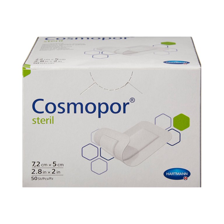 Cosmopor Adhesive Dressing, Sterile Wound Bandage, 2 in x 2.9 in, 50 Count,  1 Pack