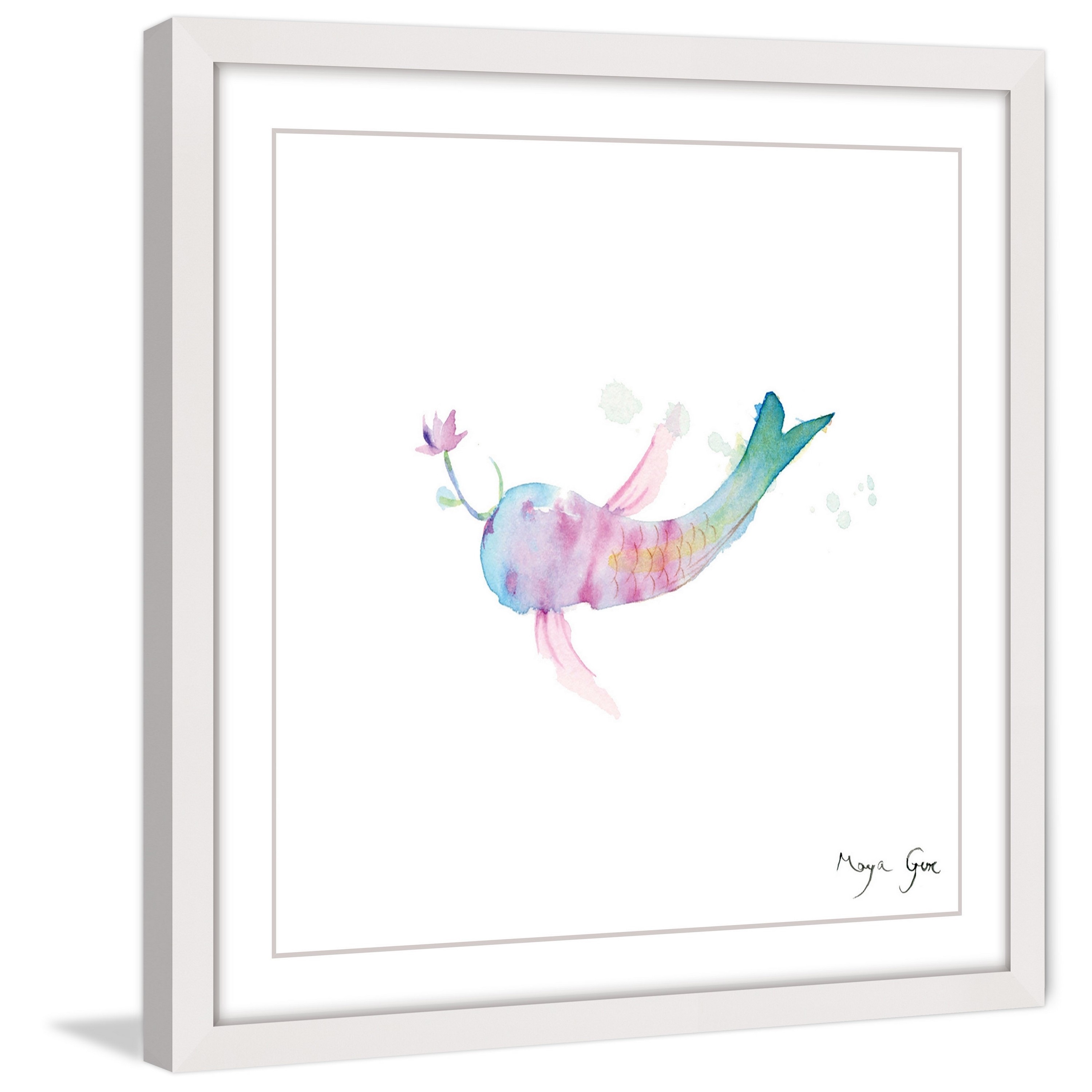 Marmont Hill "Watercolor Fish" by Maya Gur Framed Painting Print