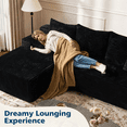 thumbnail image 5 of LLappuil 96" Sectional Sofa, Modular Sectional Couch with Right Chaise, Deep Seat Corduroy Cloud Sofa for Living Room Black, 5 of 8
