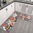 thumbnail image 2 of Pioneer Flower Floral Print Pattern Kitchen Rugs Sets Of 2,Anti Fatigue Kitchen Mat Rugs Non Slip Washable,Decorative Kitchen Floor Mats for Kitchen,Sink,Laundry,17"x30"+17"x47", 2 of 7