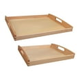 thumbnail image 1 of Bandejas Montessori,Bandejas de madera de forma rectangular Montessori,Montessori Materiales Madera Juguete Madera,Bandeja de servicio Bandejas de madera Asas Bandeja Largo mediano Macarena Bandejas Montessori, 1 of 8