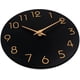 thumbnail image 3 of Reloj de pared, silencioso, funciona con pilas, sin tictac, números dorados, decorativo (10" negro), 3 of 4