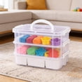 thumbnail image 6 of RBCKVXZ 3-Tier Clear Storage Bins, Stackable Carry Storage Box Container, Plastic Lidded Organizer Case With Handle for Beads, Arts & Crafts, Sewing, Office Supplies, 6 of 6
