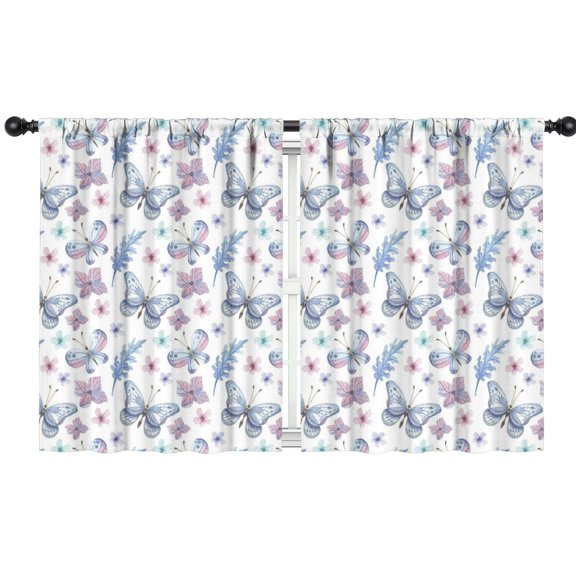 Blackout Kids Curtains,Flower and Butterfly Childrens Insulated Curtains Set Of 2,Bedroom Essentials,Toddler Room Decor 42"x54"(106x137cm)
