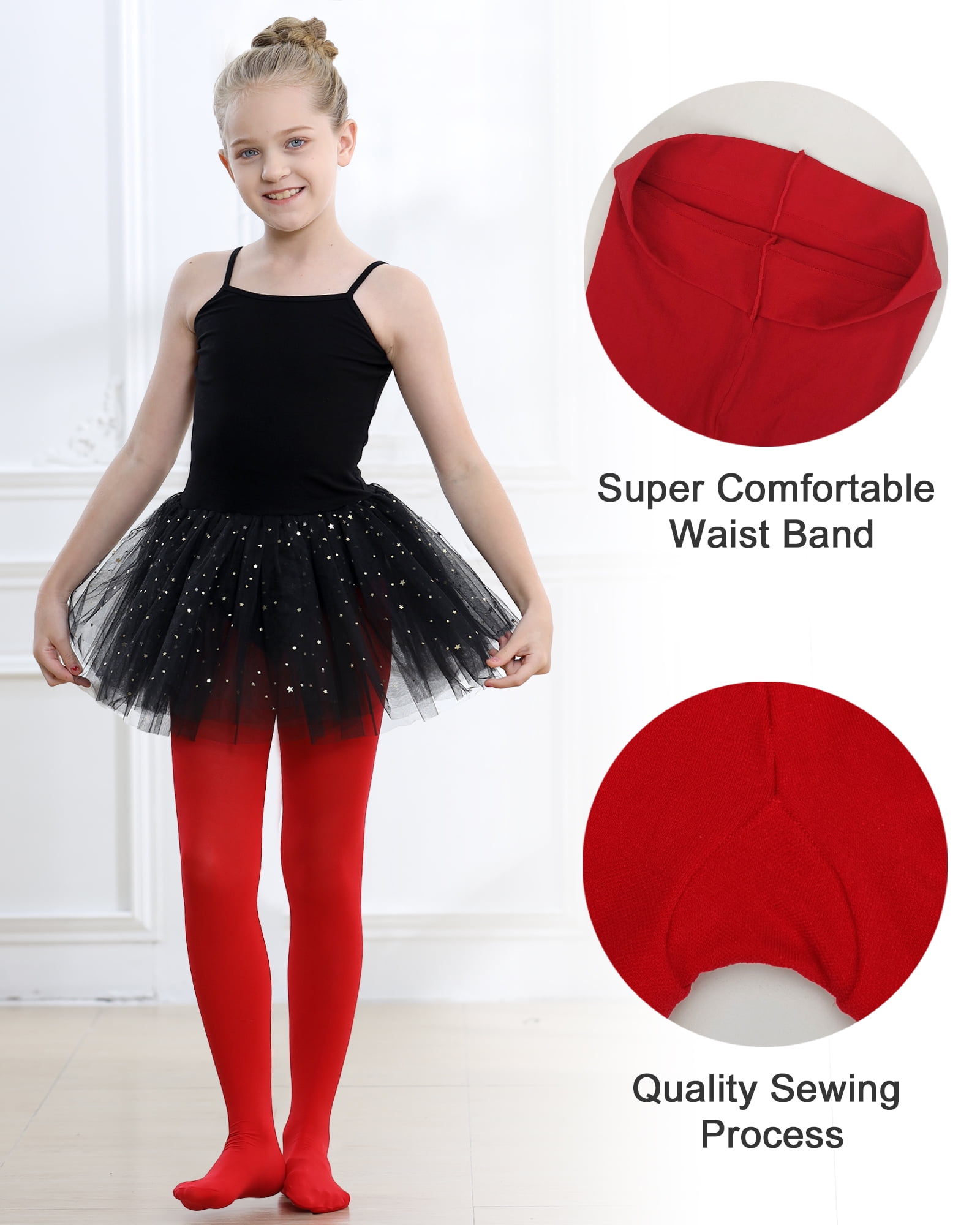  Girls Navy Blue Tights Toddler Dance Footed Kids Ballet  School Uniform Opaque Stockings 8 9 10 11 12