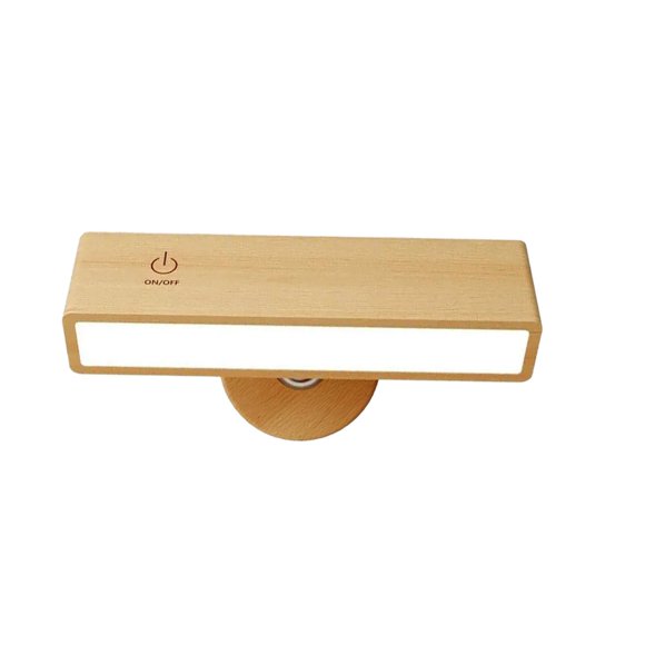 Lampe de Bureau Rotative en Bois Massif 360° Lumières Portables Rotatives pour Lecture de Livres au Lit 3 Couleurs LED Gradation Continue