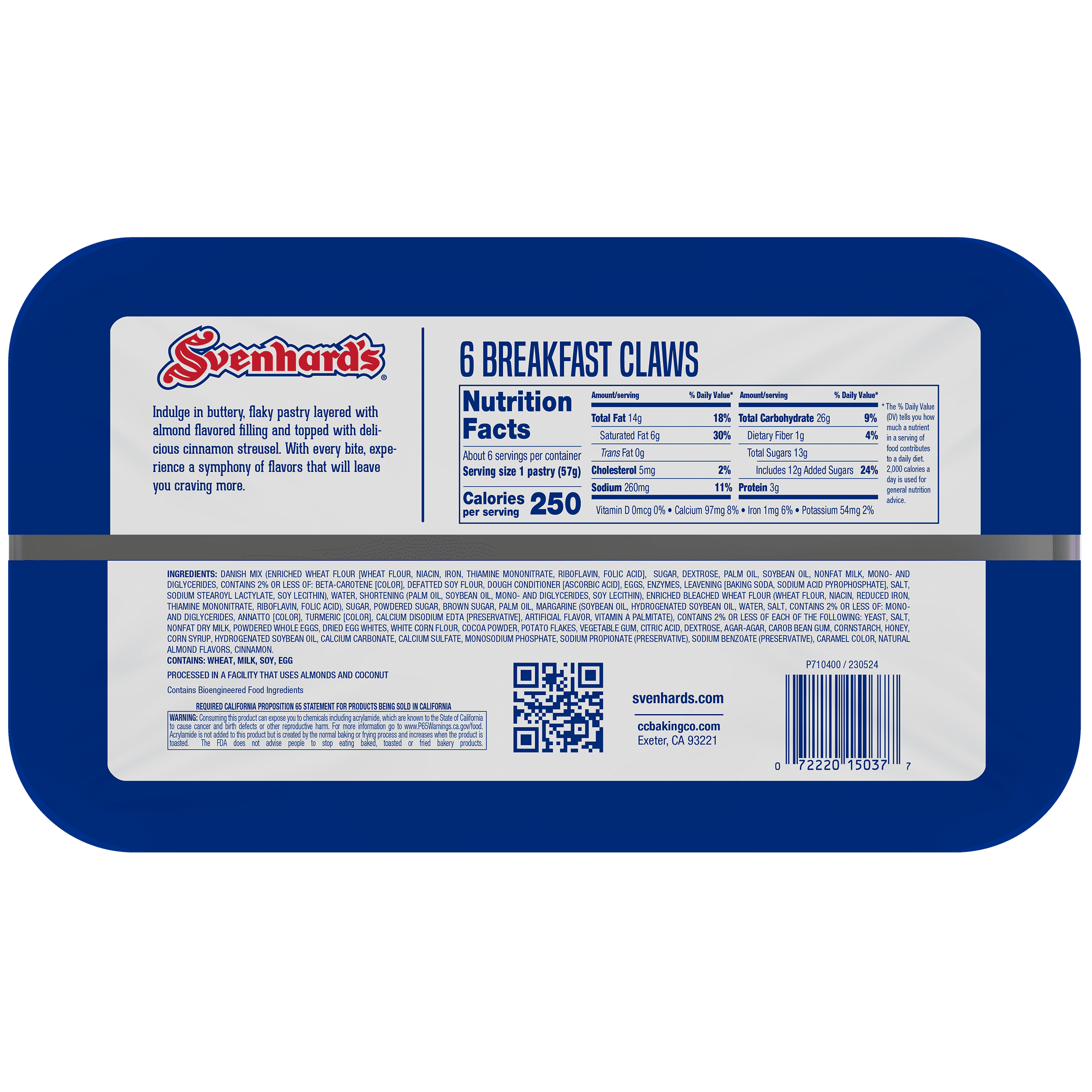 Svenhard's Breakfast Claw Pastries, 12 oz, 6 Count